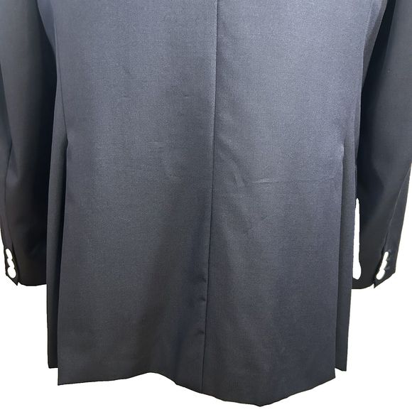 Etro Milano Italy Sz 52 IT 42 US Navy Blue 100 % Wool Jacket Blazer FLAW - Picture 8 of 16